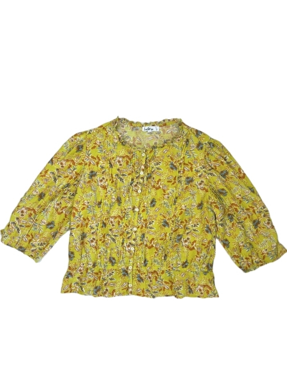 Sam Edelman Womens Scarlette Blouse Size XL Apple Green Folk Garden Cottagecore